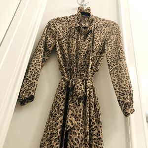 Ann Taylor Leopard print dress with ruffle collar